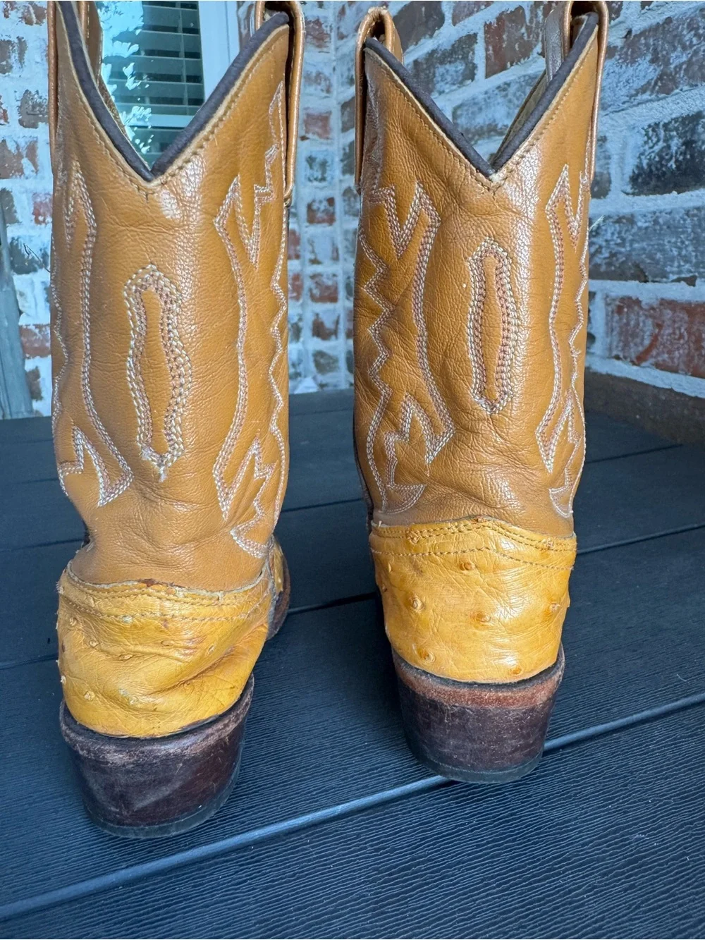 🤠 Handcrafted Vintage Kids Full-Quill Ostrich Cowboy Boots - Size 5 Y